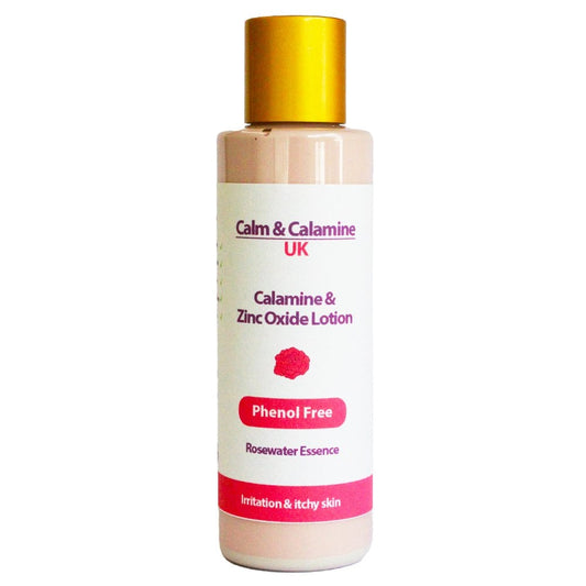 Calm & Calamine UK | Calamine Lotion & Zinc Oxide 150ml | Phenol Free Irritated & Itchy Skin Relief